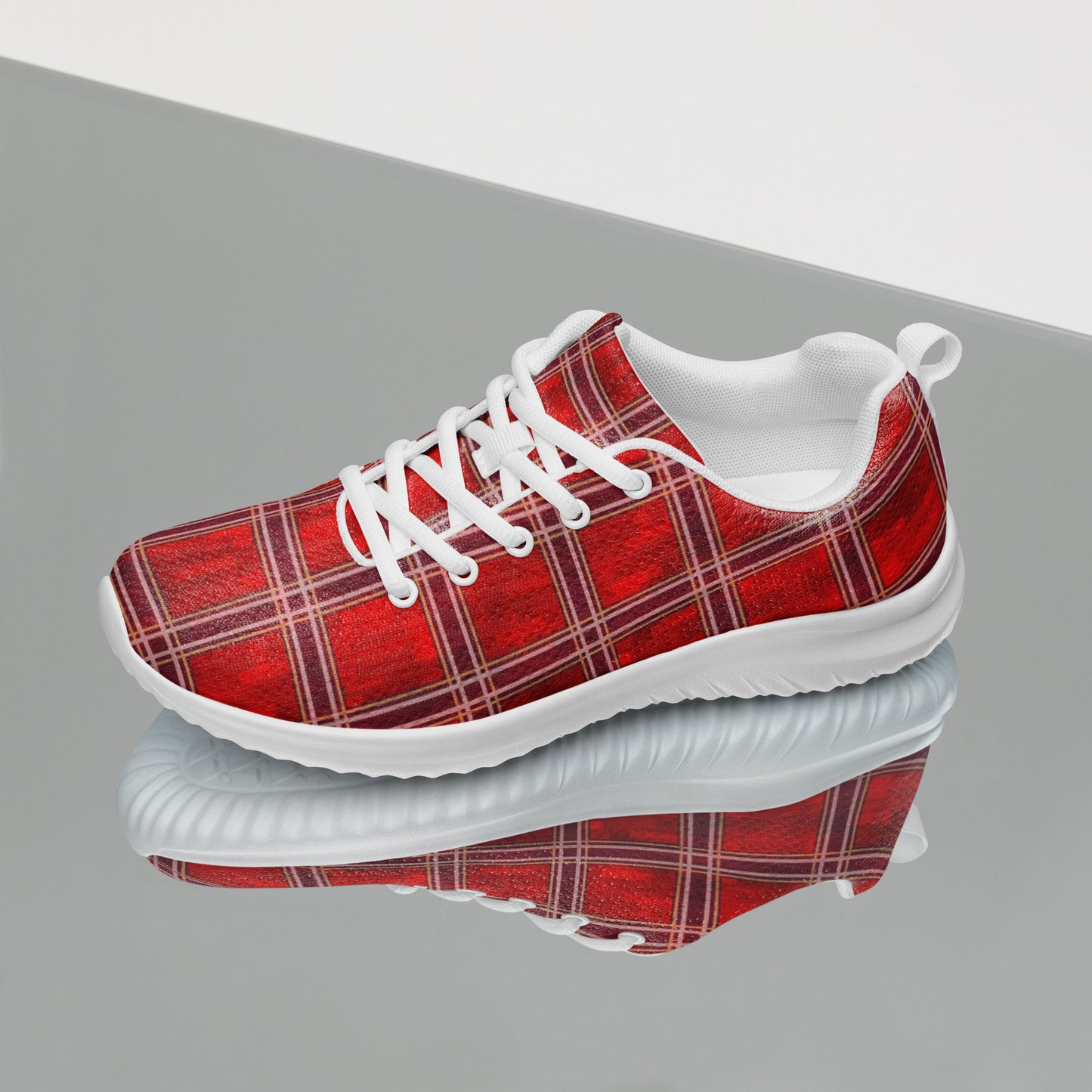 Women’s Athletic Shoes Red Plaid