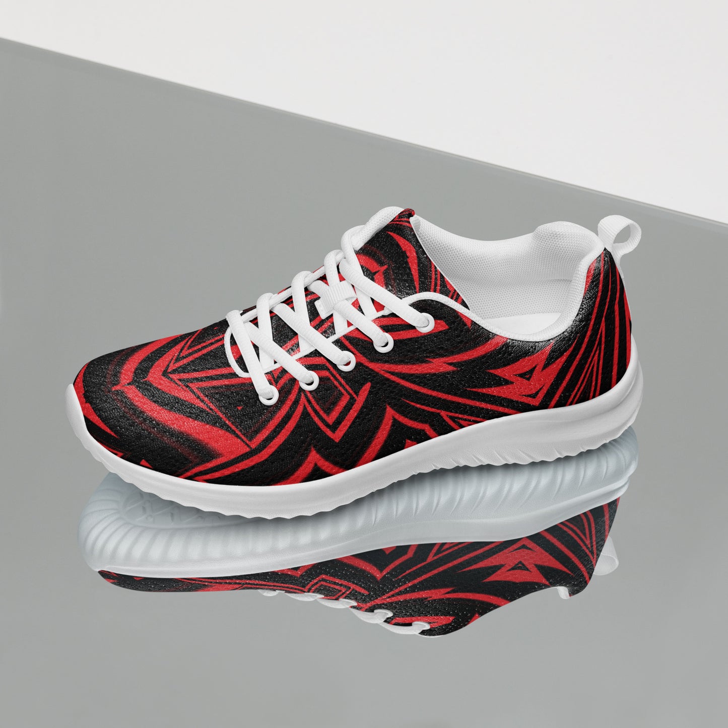 Women’s Athletic Shoes Abstract Geometric Red