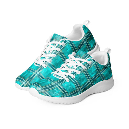 Women’s Athletic Shoes Teal Plaid