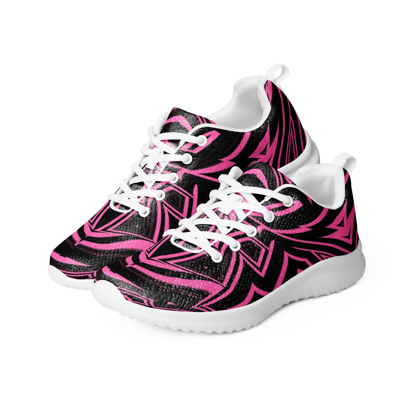 Women’s Athletic Shoes Abstract Geometric Hot Pink