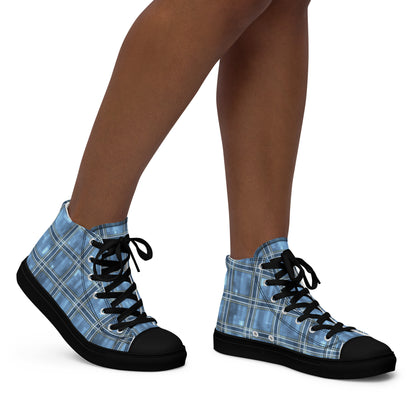 Women’s High Top Canvas Shoes Windward Blue Plaid