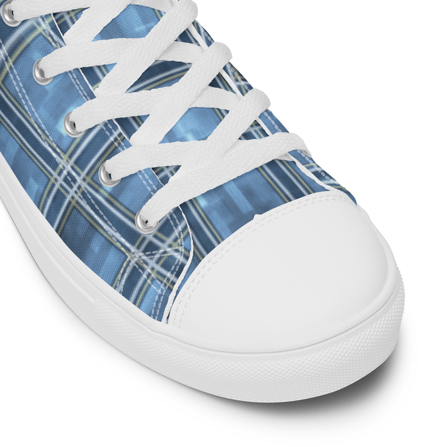 Women’s High Top Canvas Shoes Windward Blue Plaid