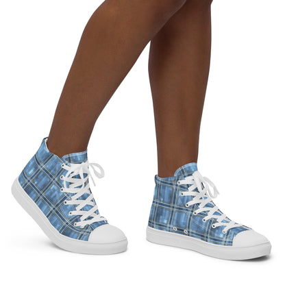 Women’s High Top Canvas Shoes Windward Blue Plaid