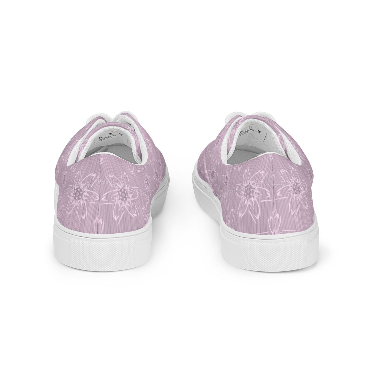 Women’s Light Pink Floral Lace-Up Canvas Shoes