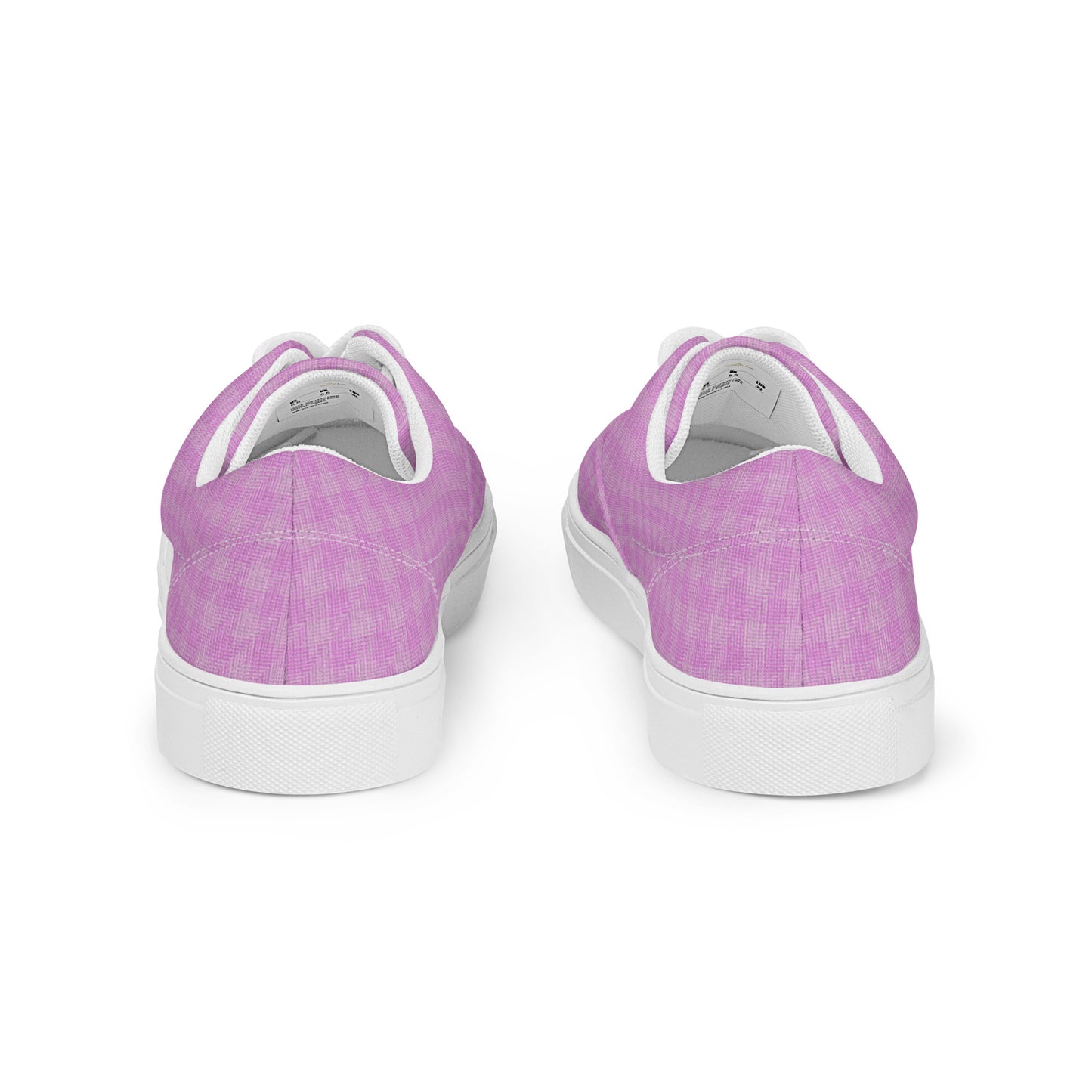 Women’s Lace-Up Canvas Shoes Pink Houndstooth-Gingham Mix