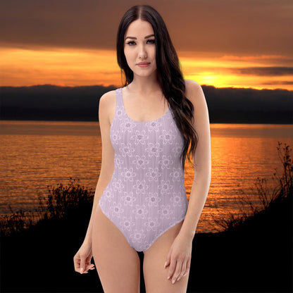 Women's Light Pink Floral One-Piece Swimsuit