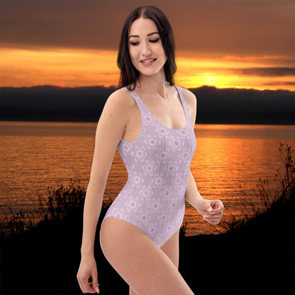 Women's Light Pink Floral One-Piece Swimsuit