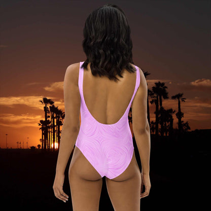 One-Piece Swimsuit Pink Tie-Dye