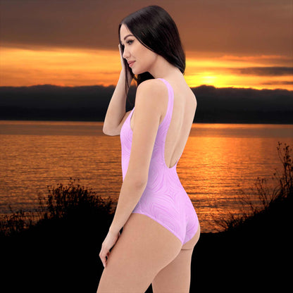 One-Piece Swimsuit Pink Tie-Dye