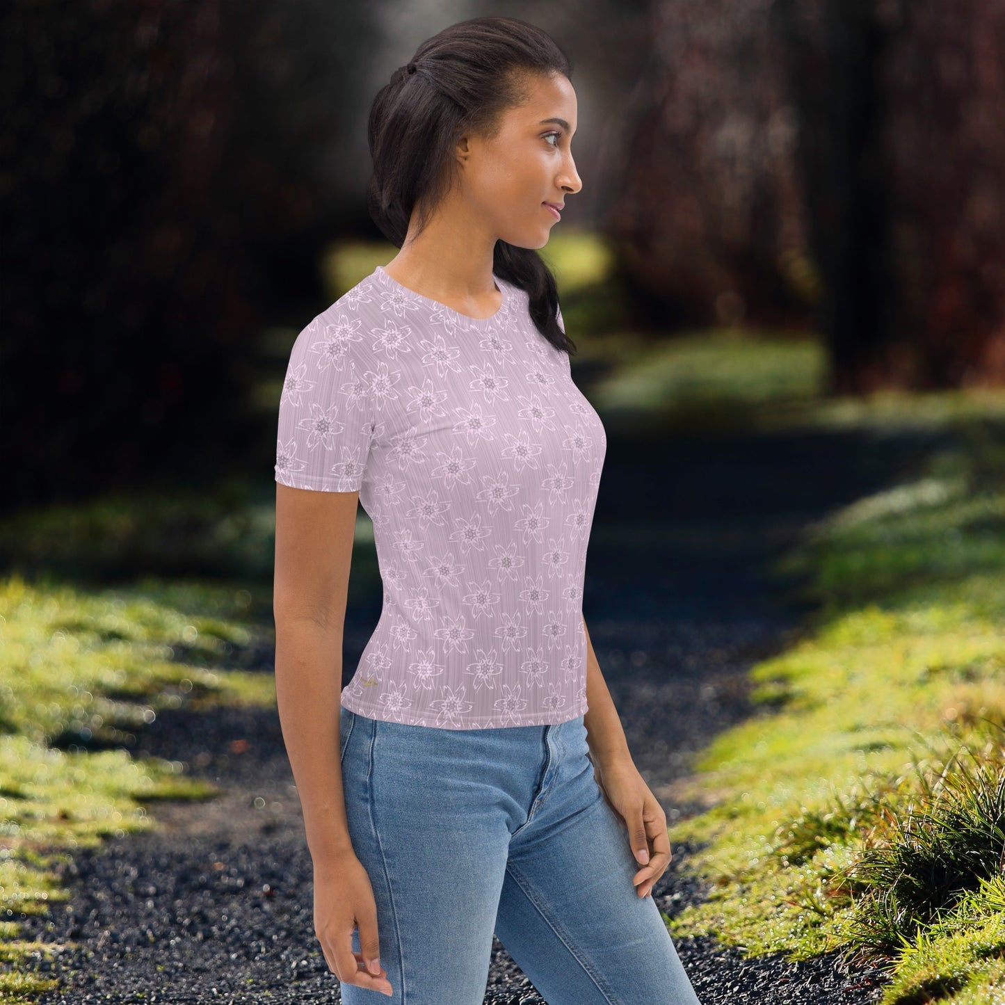 Women's Light Pink Floral T-Shirt