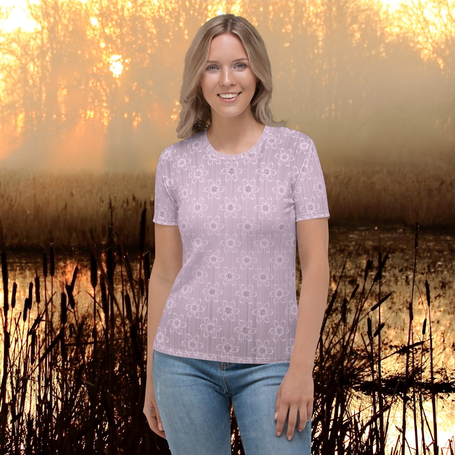 Women's Light Pink Floral T-Shirt