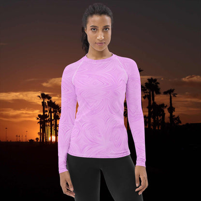 Women's Rash Guard Pink Tie-Dye