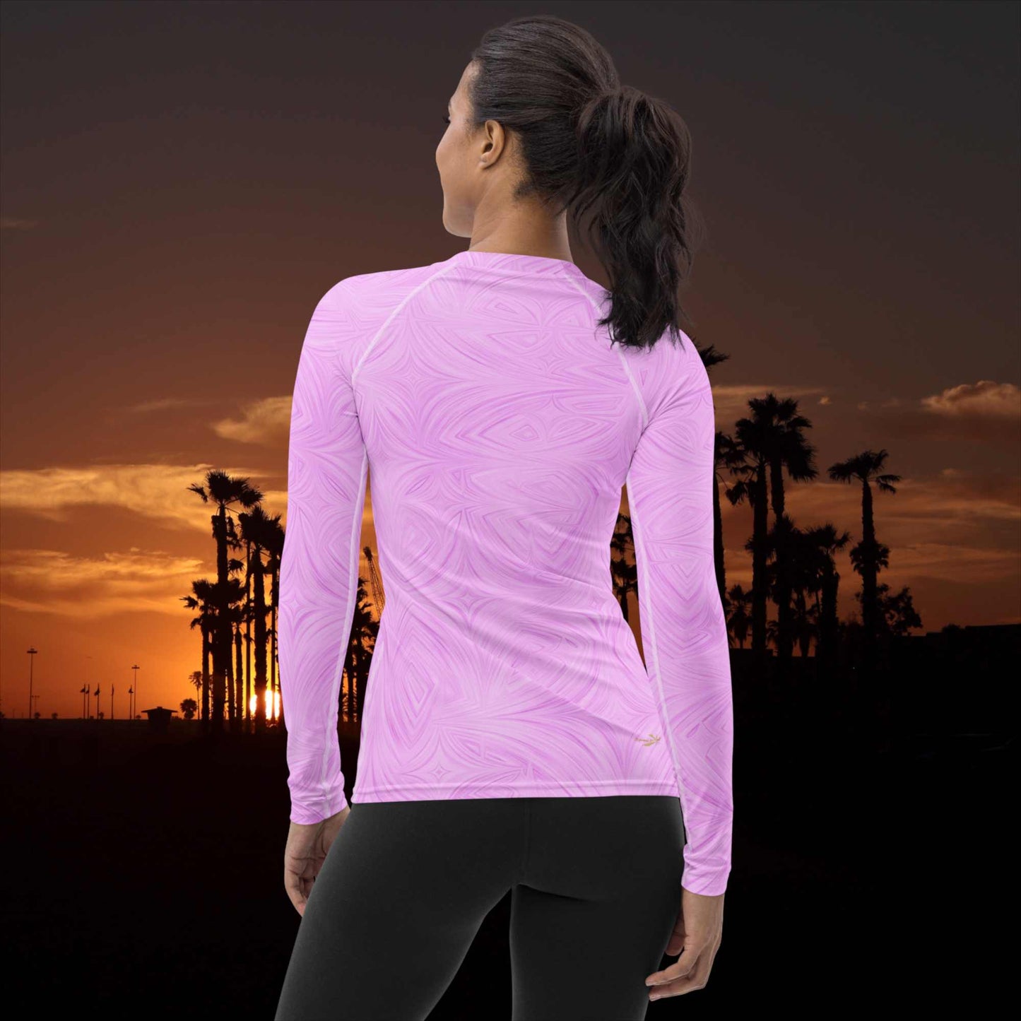 Women's Rash Guard Pink Tie-Dye