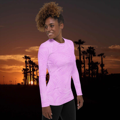 Women's Rash Guard Pink Tie-Dye