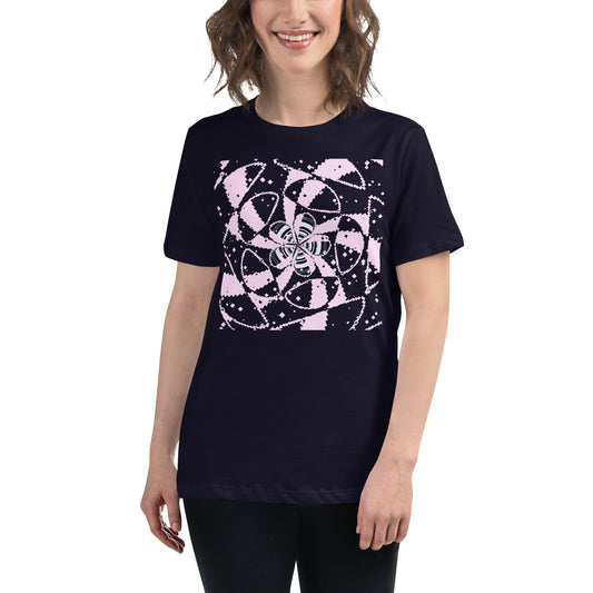 Women's Floral Pixel Art Relaxed T-Shirt