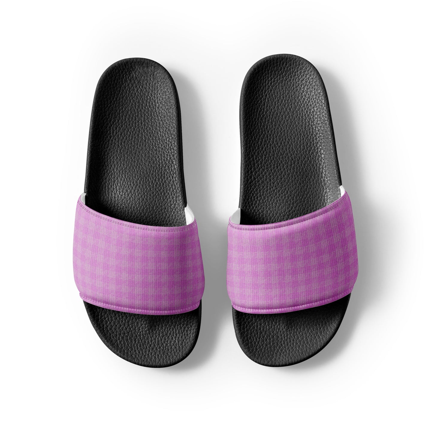 Women's Slides Pink Houndstooth-Gingham Mix