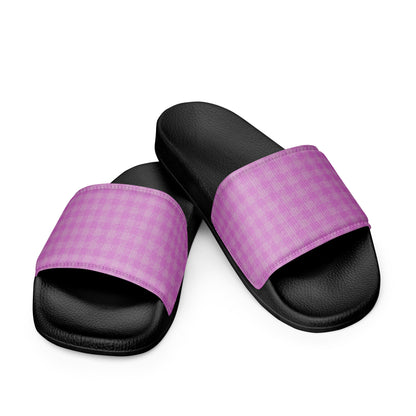 Women's Slides Pink Houndstooth-Gingham Mix