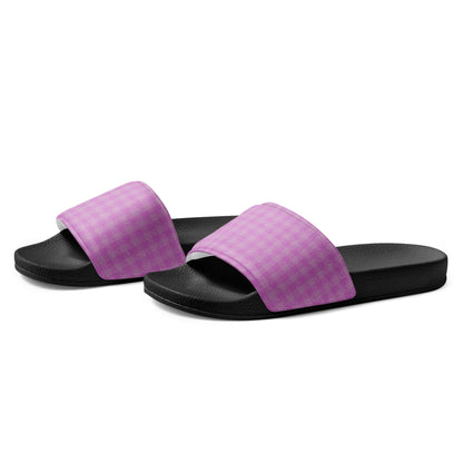 Women's Slides Pink Houndstooth-Gingham Mix