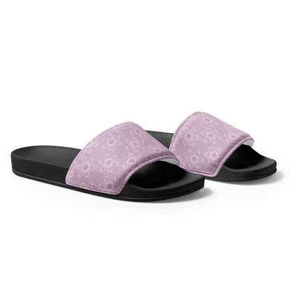 Women's Light Pink Floral Slides