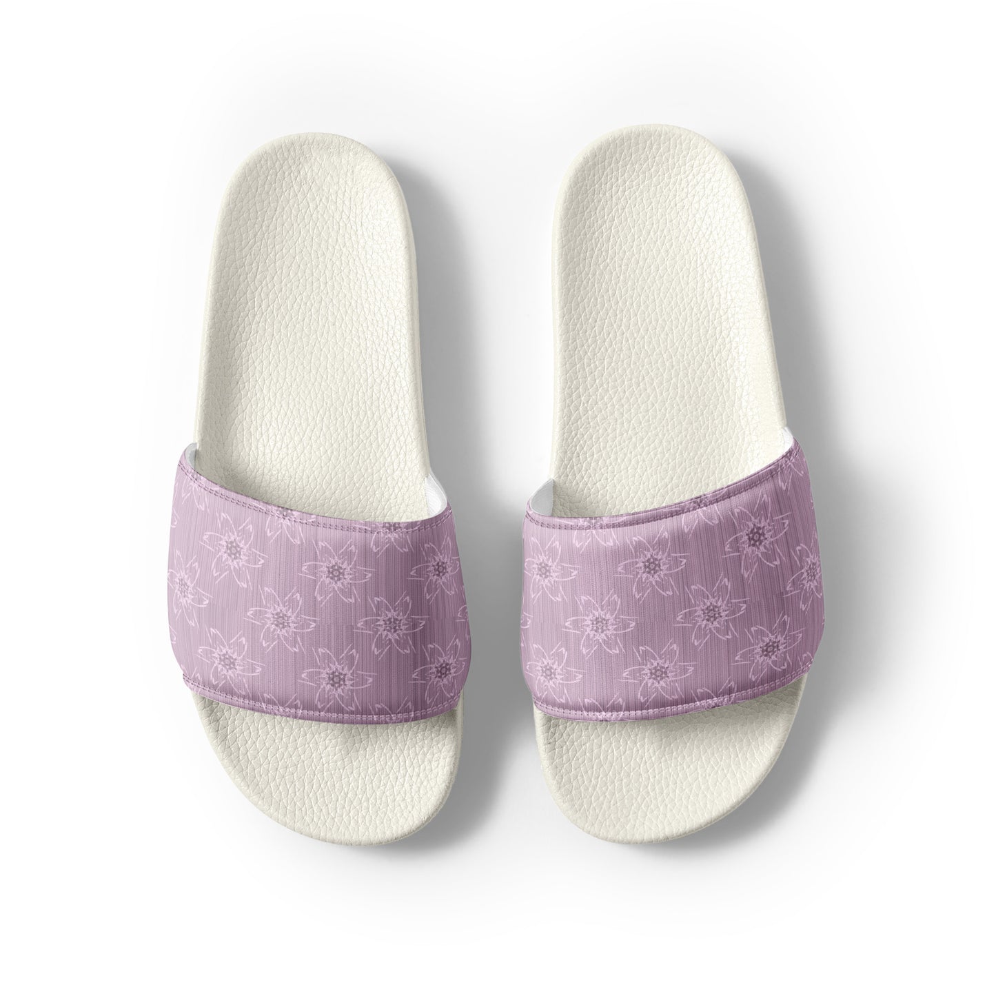 Women's Light Pink Floral Slides