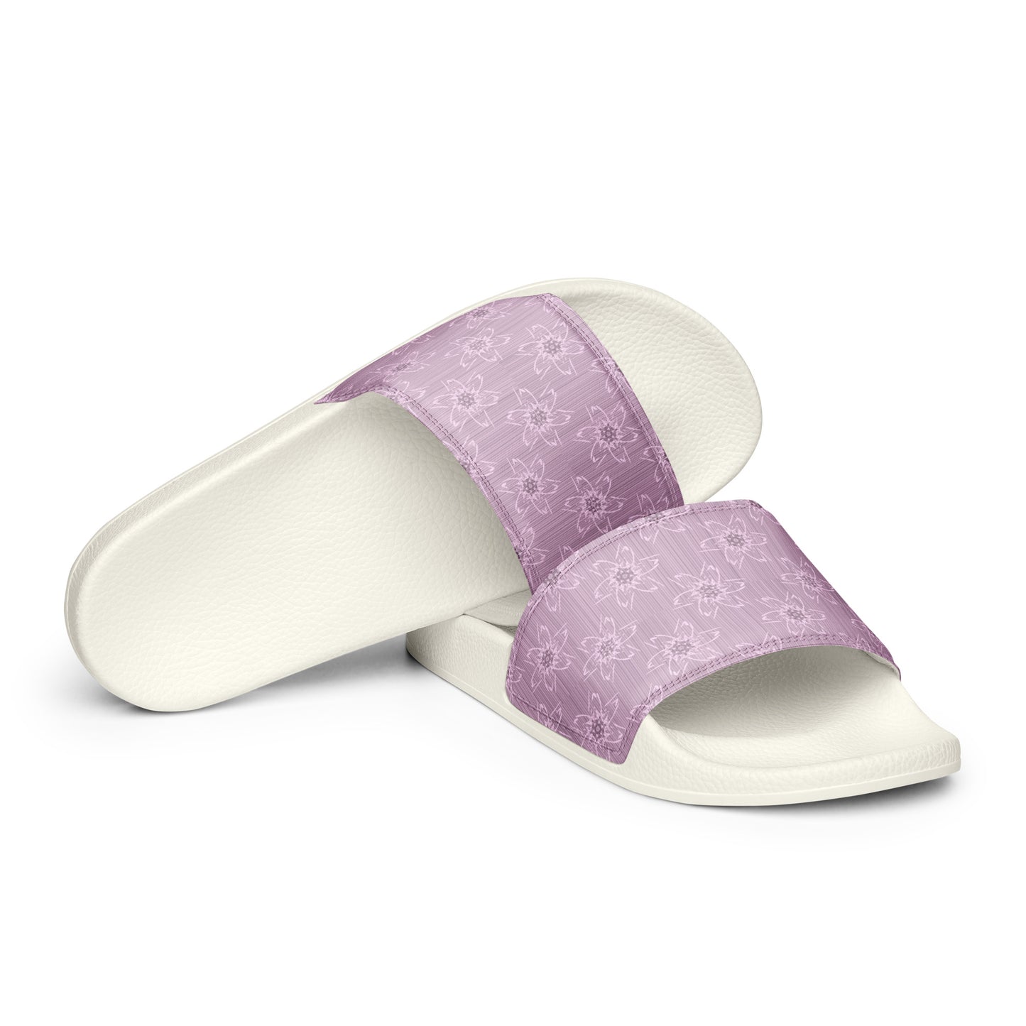 Women's Light Pink Floral Slides