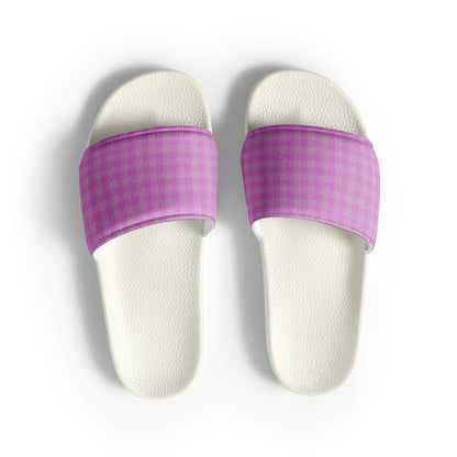 Women's Slides Pink Houndstooth-Gingham Mix