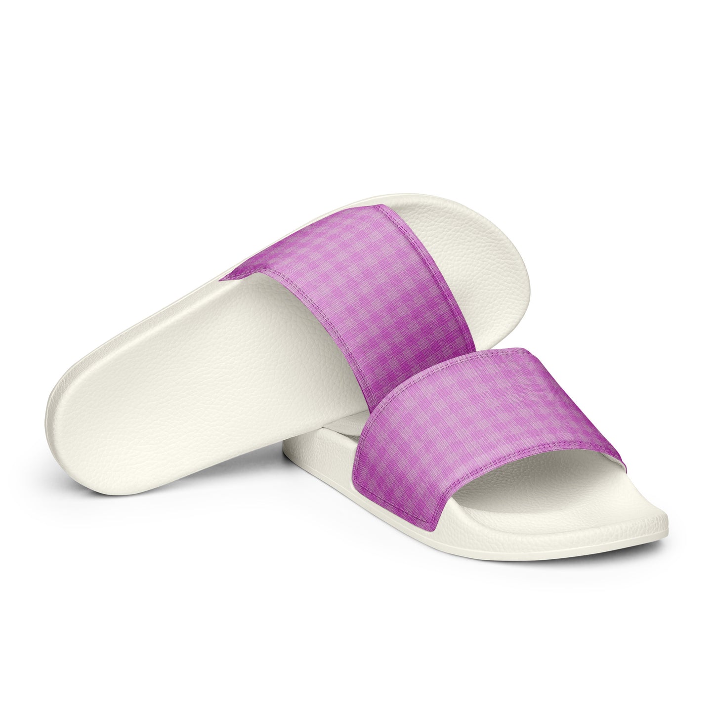 Women's Slides Pink Houndstooth-Gingham Mix