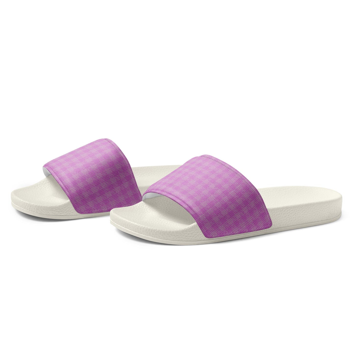 Women's Slides Pink Houndstooth-Gingham Mix