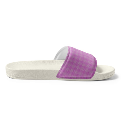 Women's Slides Pink Houndstooth-Gingham Mix