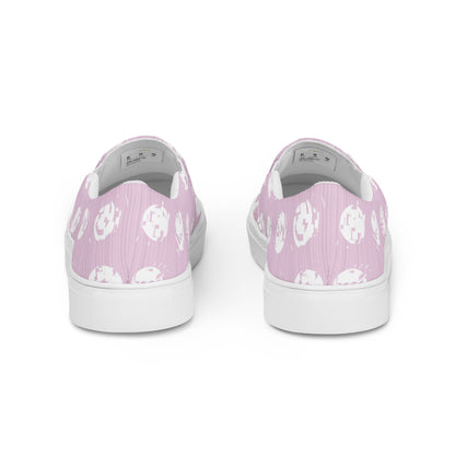 Women’s White Polka Dot Pink Slip-On Canvas Shoes