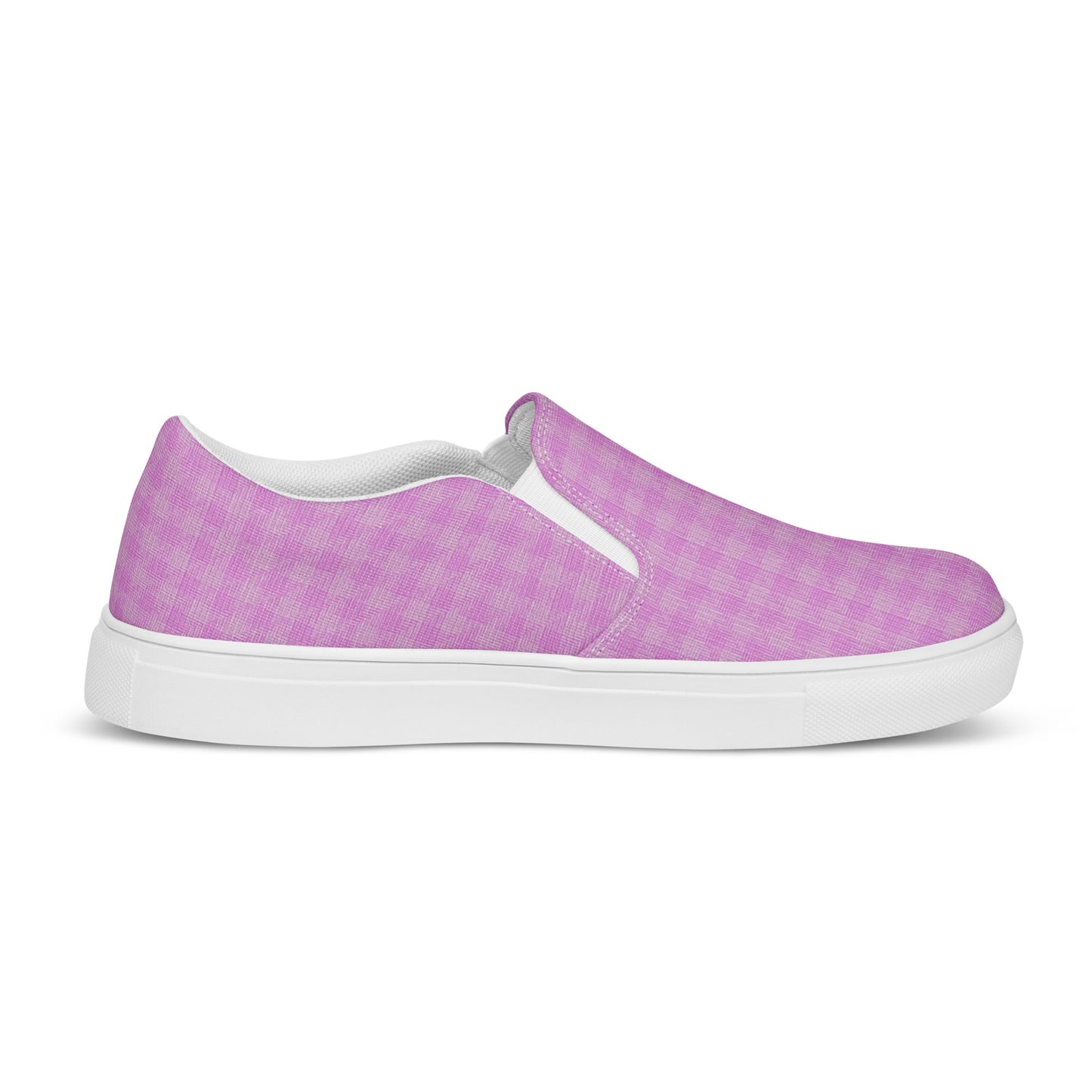 Women’s Slip-On Canvas Shoes Pink Houndstooth-Gingham Mix