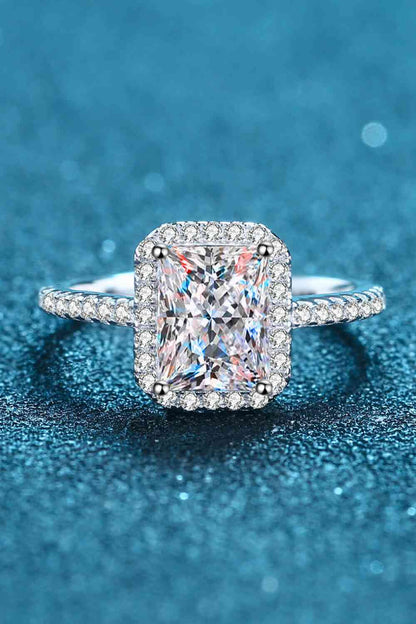 1 Carat Rectangle Moissanite Ring