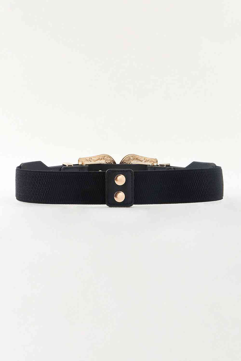 Symmetrical Zinc Alloy Buckle PU Leather Belt