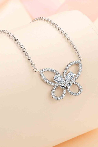 Moissanite Butterfly Pendant Necklace