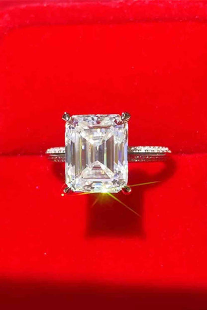 5 Carat Moissanite Platinum-Plated Ring