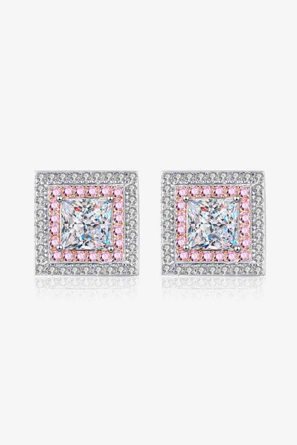 Moissanite Square Stud Earrings