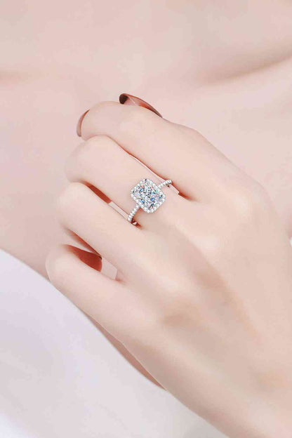 1 Carat Rectangle Moissanite Ring