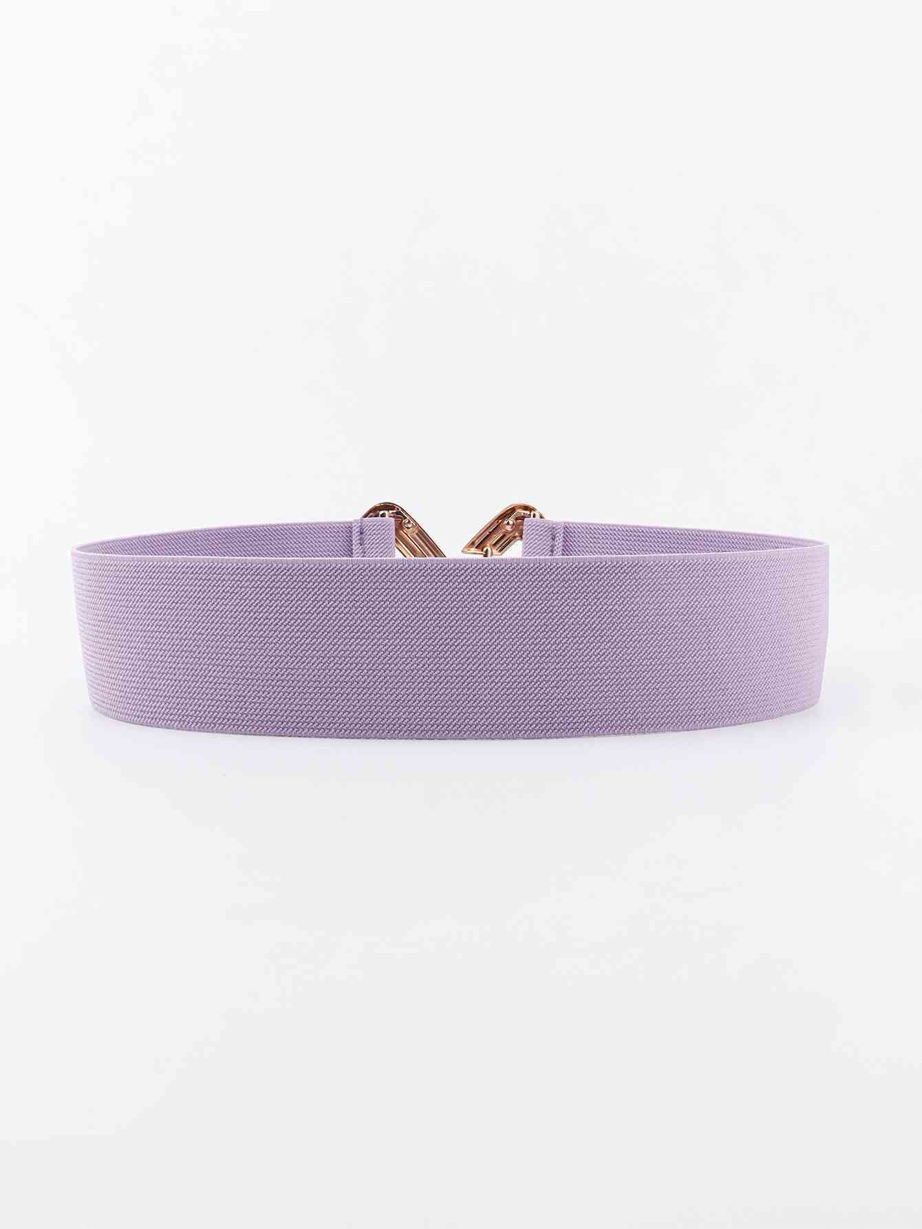 Geometric Buckle Elastic Wide Belt