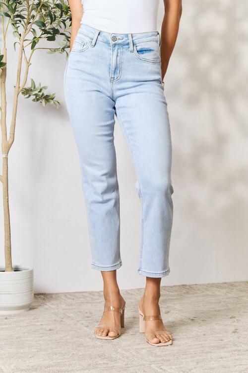 BAYEAS Full Size High Waist Straight Jeans