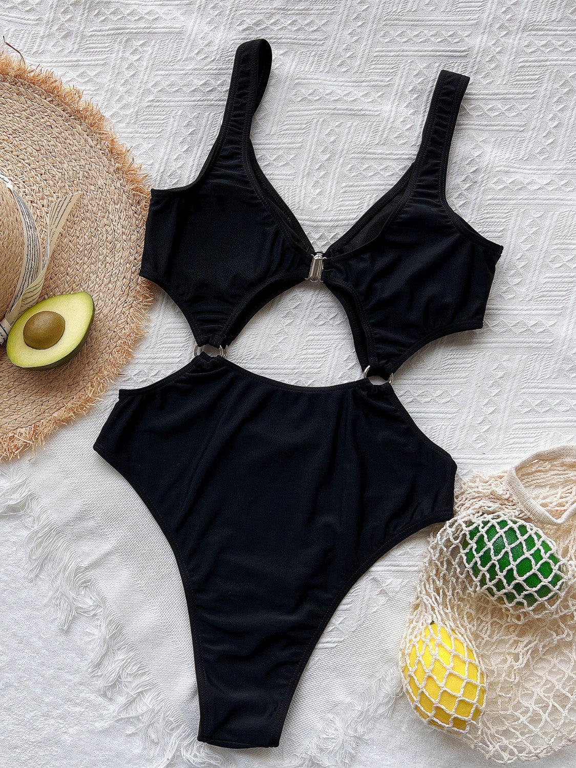 Cutout Plunge One-Piece Swimwear