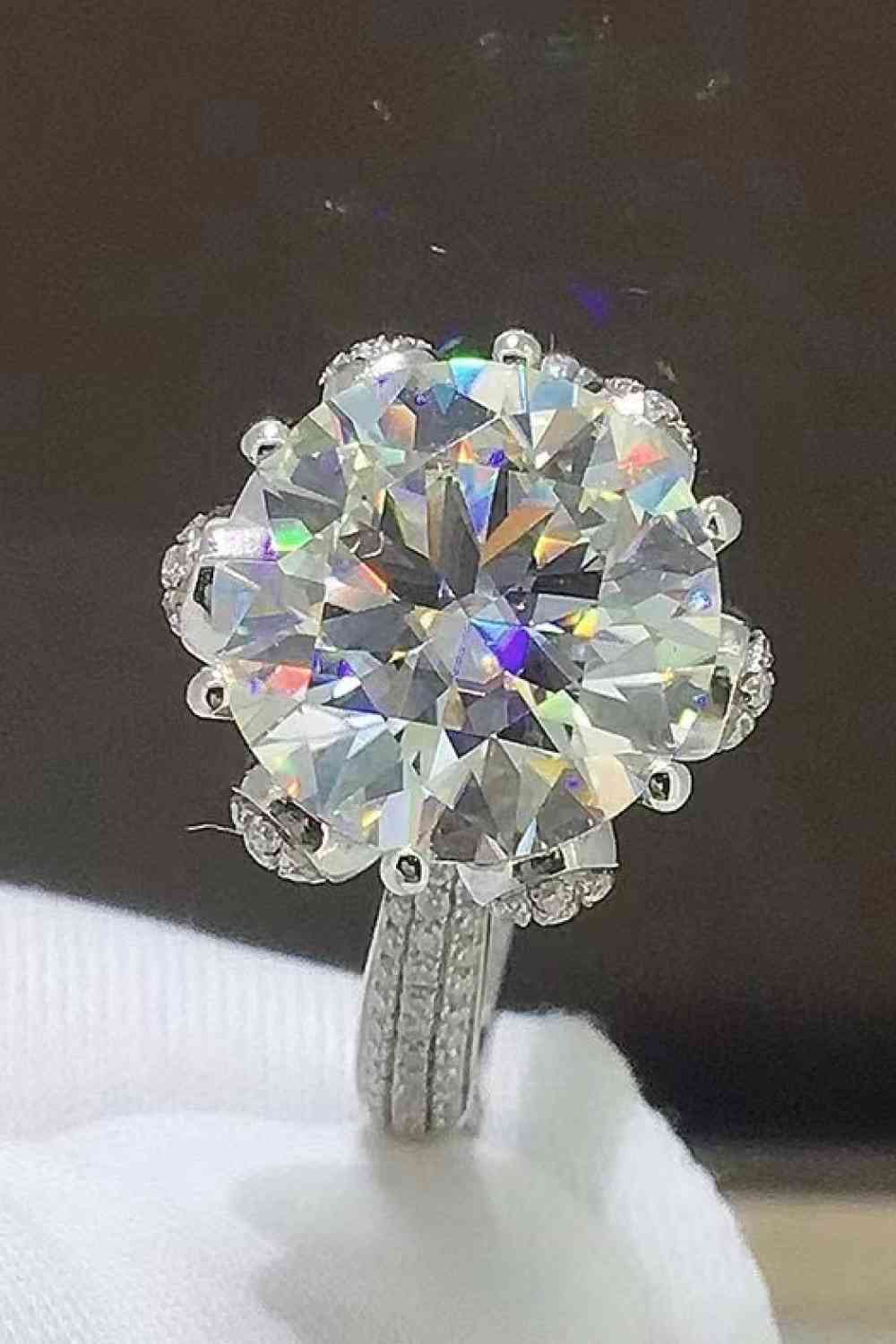 5 Carat  Moissanite Side Stone Ring