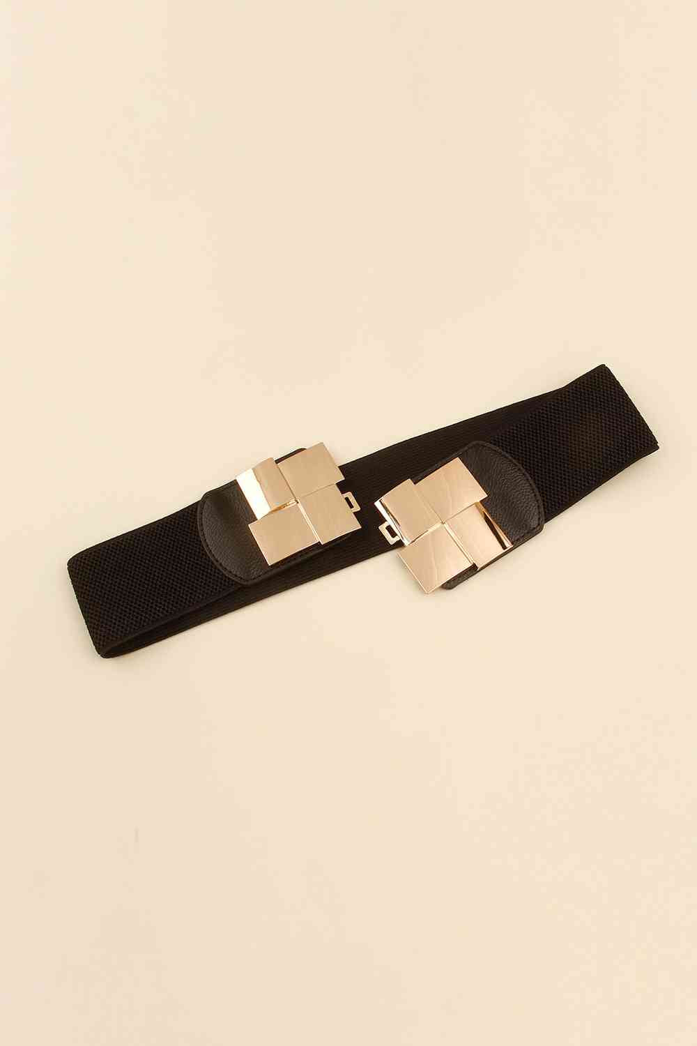 Geometric Buckle Elastic Wide Belt