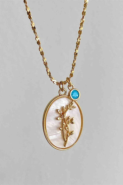 Flower Shell Pendant Copper Necklace