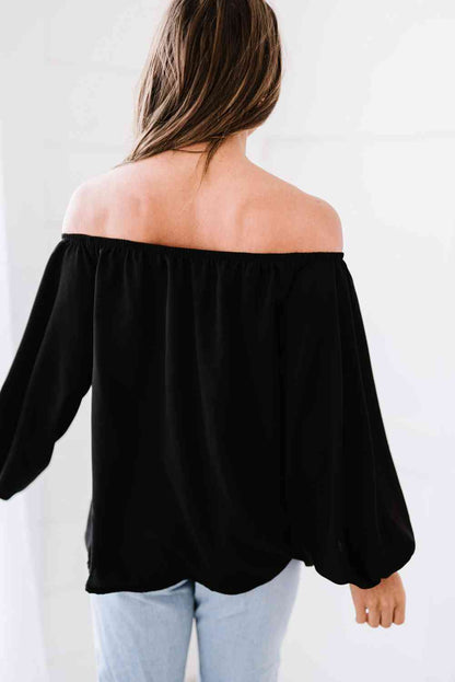 Off-Shoulder Balloon Sleeve Top