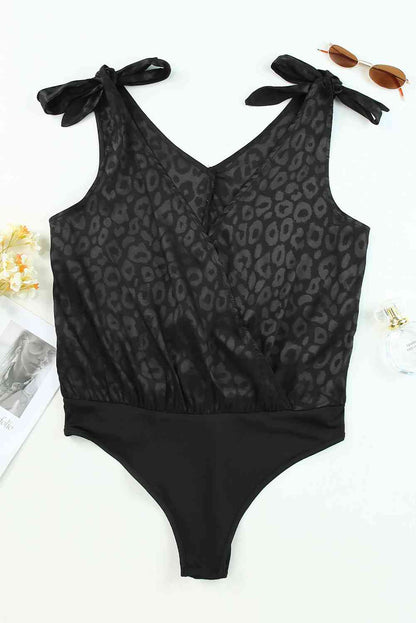 Leopard Tie Shoulder Bodysuit