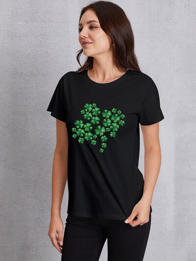 Lucky Clover Round Neck T-Shirt