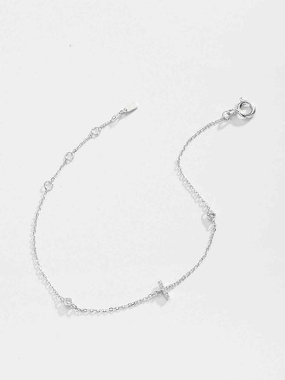 G To K Zircon 925 Sterling Silver Bracelet