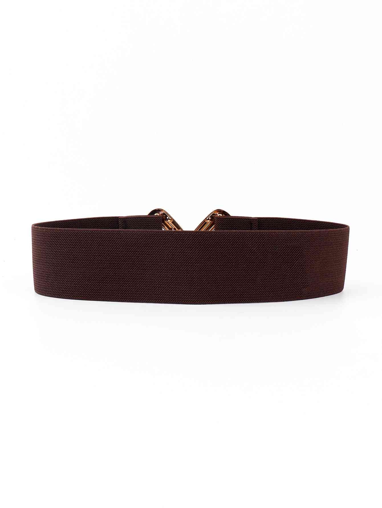 Geometric Buckle Elastic Wide Belt