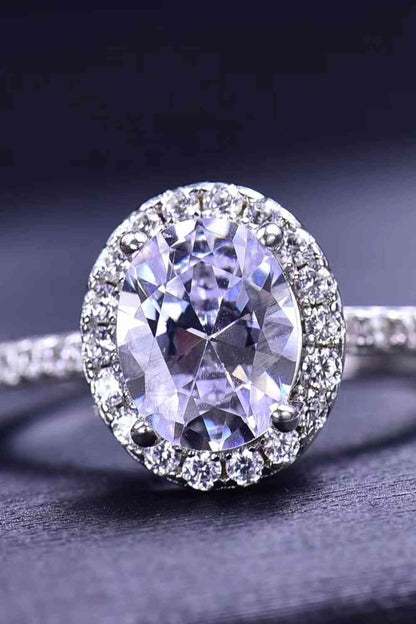 2 Carat Moissanite Platinum-Plated Ring