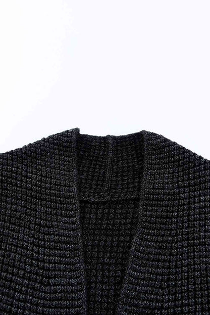 Woven Right Heathered Open Front Longline Cardigan